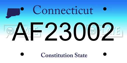 AF23002 Connecticut License Plate