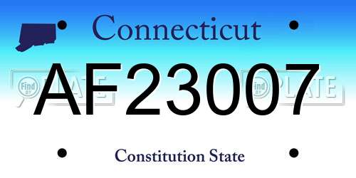 AF23007 Connecticut License Plate