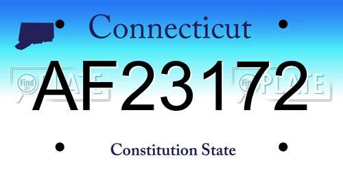 AF23172 Connecticut License Plate