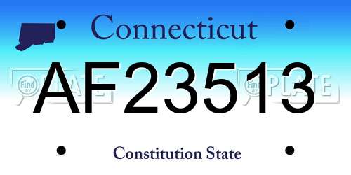 AF23513 Connecticut License Plate