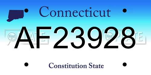 AF23928 Connecticut License Plate
