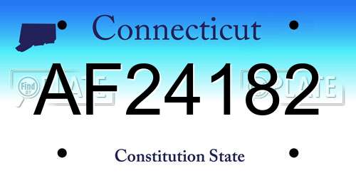 AF24182 Connecticut License Plate