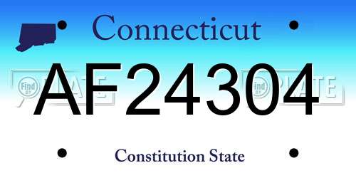 AF24304 Connecticut License Plate