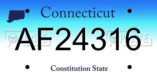 AF24316 Connecticut License Plate