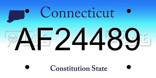 AF24489 Connecticut License Plate
