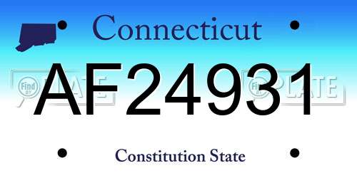 AF24931 Connecticut License Plate