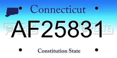 AF25831 Connecticut License Plate