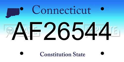 AF26544 Connecticut License Plate