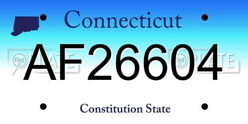 AF26604 Connecticut License Plate