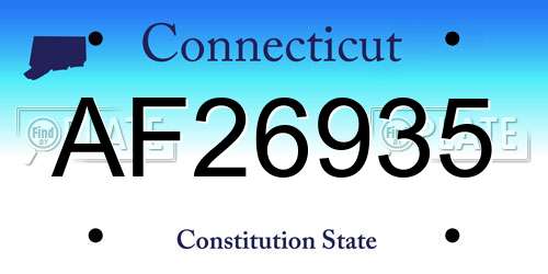 AF26935 Connecticut License Plate