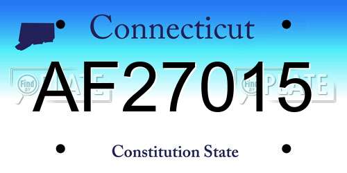 AF27015 Connecticut License Plate