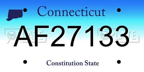 AF27133 Connecticut License Plate