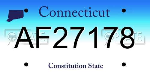 AF27178 Connecticut License Plate