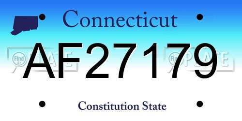 AF27179 Connecticut License Plate
