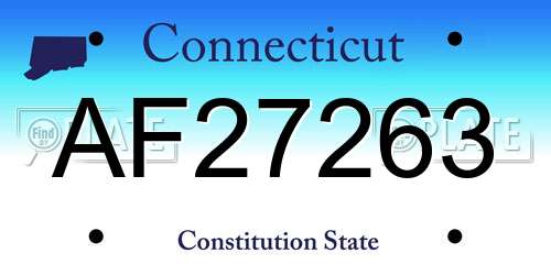 AF27263 Connecticut License Plate