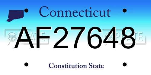 AF27648 Connecticut License Plate