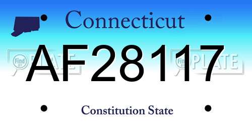 AF28117 Connecticut License Plate