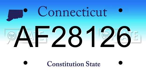 AF28126 Connecticut License Plate