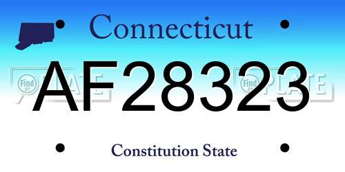 AF28323 Connecticut License Plate