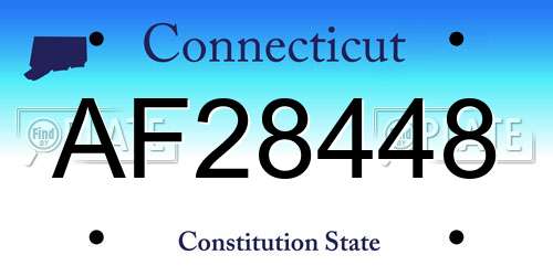 AF28448 Connecticut License Plate