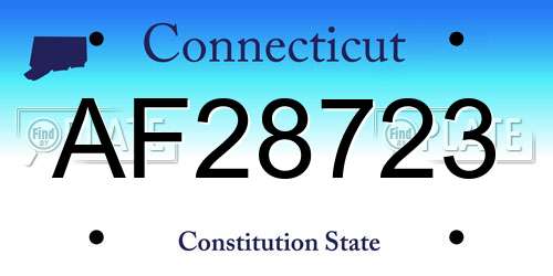 AF28723 Connecticut License Plate