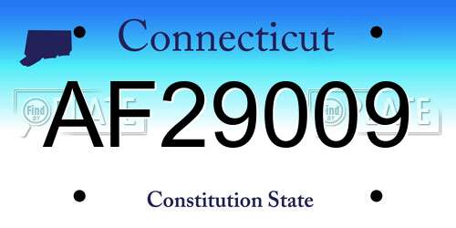 AF29009 Connecticut License Plate