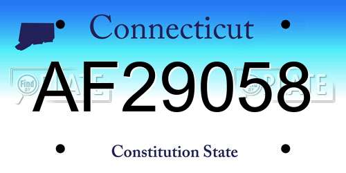 AF29058 Connecticut License Plate