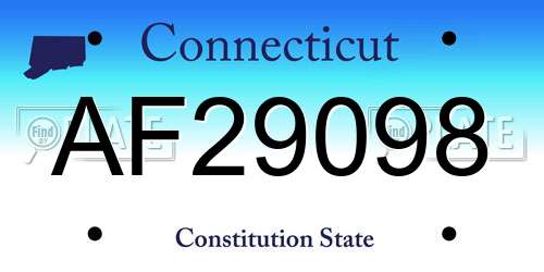 AF29098 Connecticut License Plate