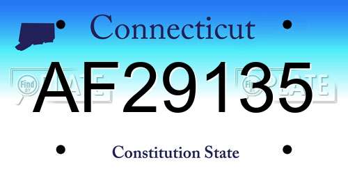 AF29135 Connecticut License Plate