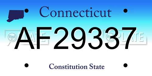 AF29337 Connecticut License Plate