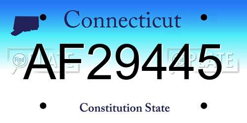 AF29445 Connecticut License Plate