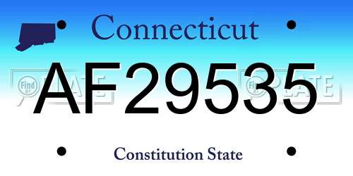 AF29535 Connecticut License Plate