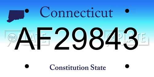 AF29843 Connecticut License Plate