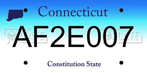 AF2E007 Connecticut License Plate