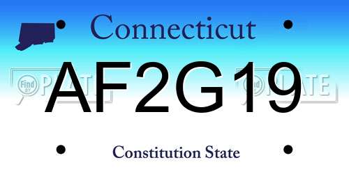 AF2G19 Connecticut License Plate