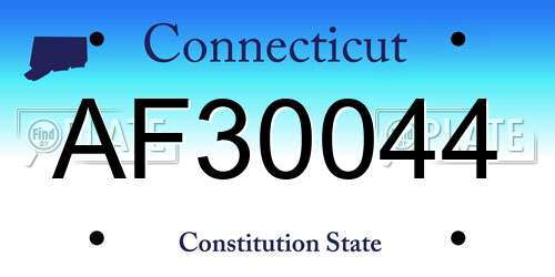 AF30044 Connecticut License Plate
