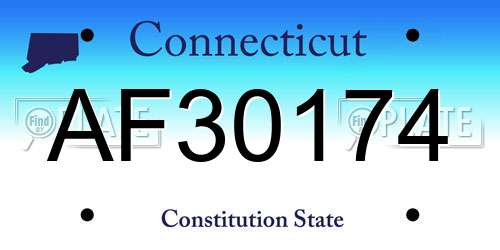 AF30174 Connecticut License Plate