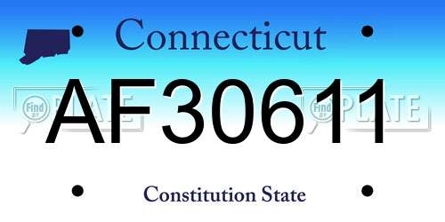 AF30611 Connecticut License Plate