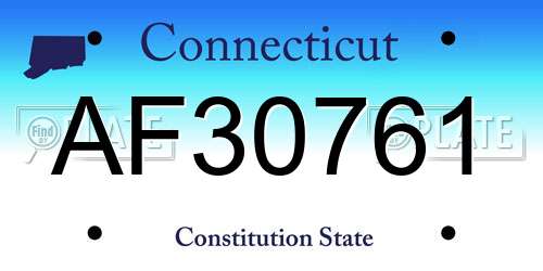 AF30761 Connecticut License Plate