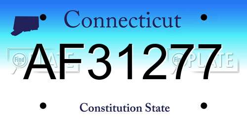 AF31277 Connecticut License Plate