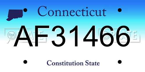 AF31466 Connecticut License Plate