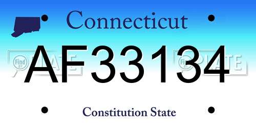 AF33134 Connecticut License Plate