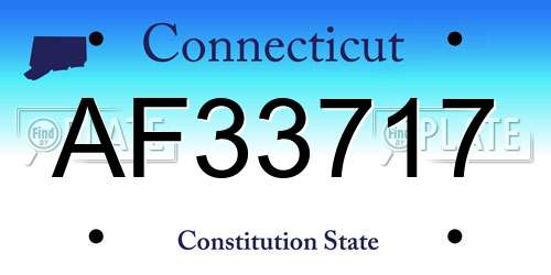 AF33717 Connecticut License Plate