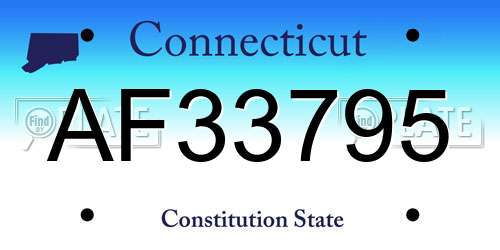 AF33795 Connecticut License Plate