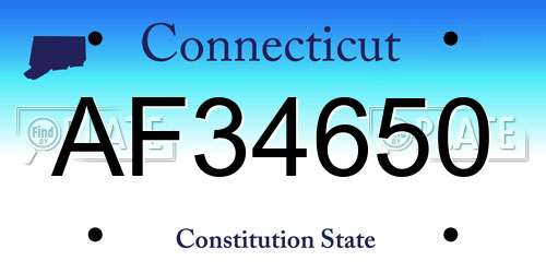 AF34650 Connecticut License Plate