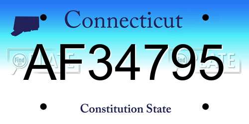 AF34795 Connecticut License Plate