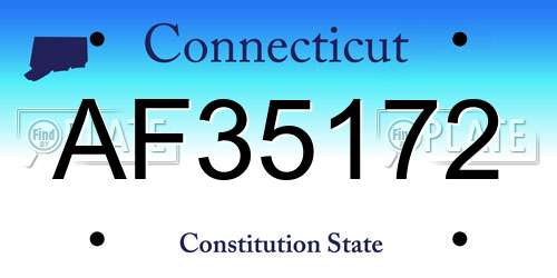 AF35172 Connecticut License Plate