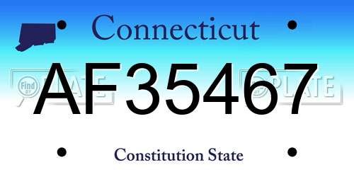 AF35467 Connecticut License Plate