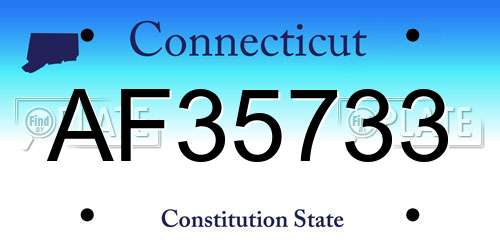 AF35733 Connecticut License Plate