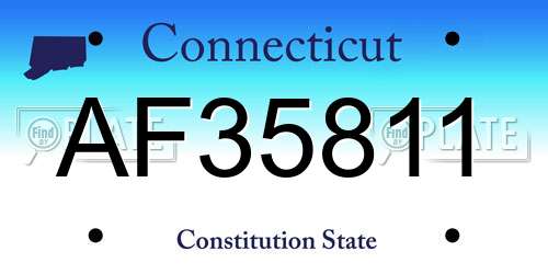 AF35811 Connecticut License Plate